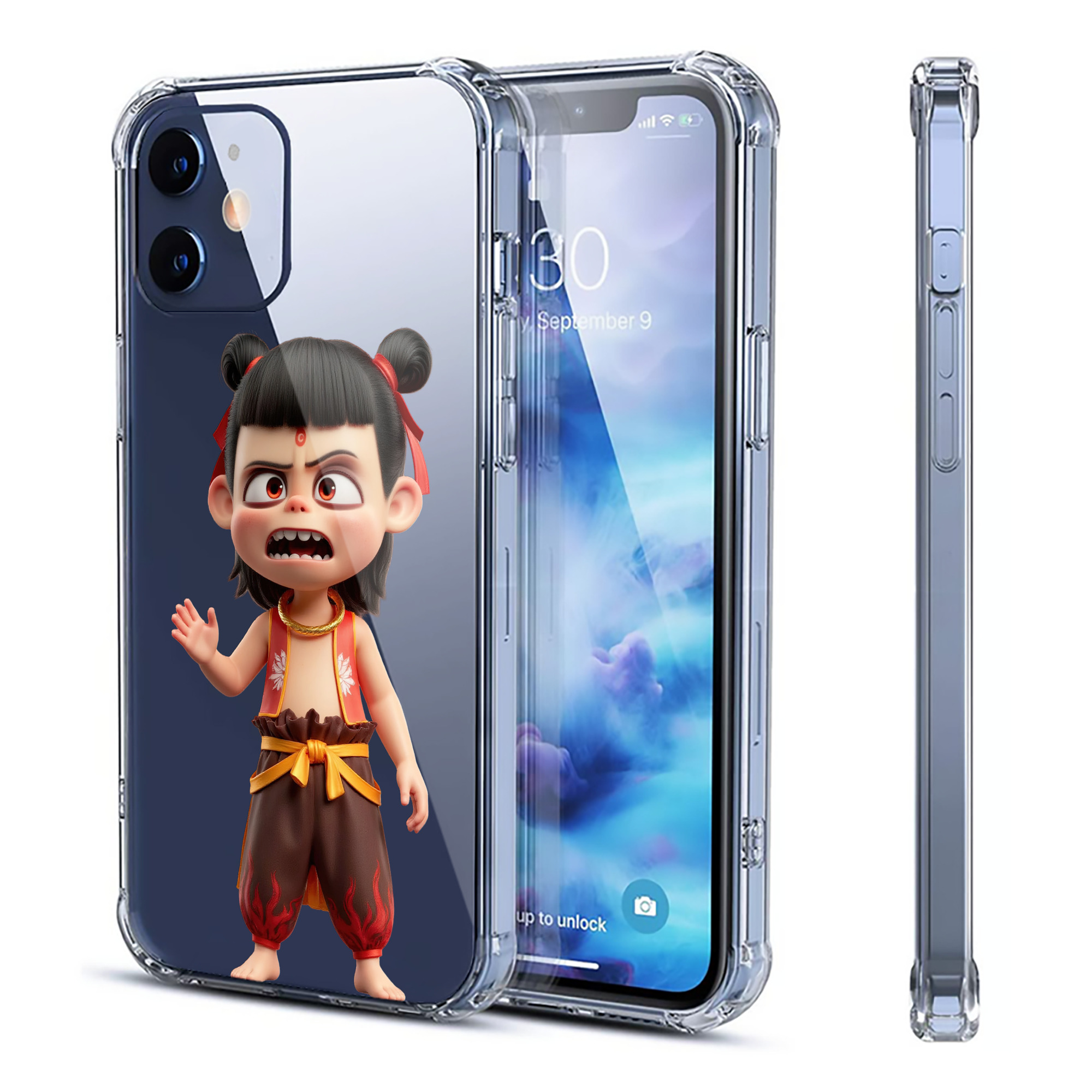 （画像用） Ne Zha 2 ナタ 魔童の大暴れ 【iPhone 12シリーズ対応】透明スマホケース（クリアソフトケース）